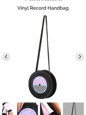 Vinyl Record Crossbody Bag in Black and Pink